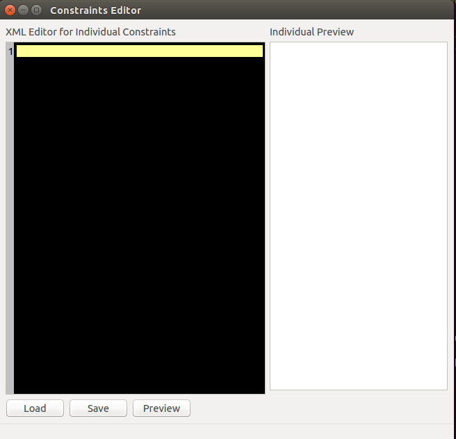GUI of the Constraints Editor